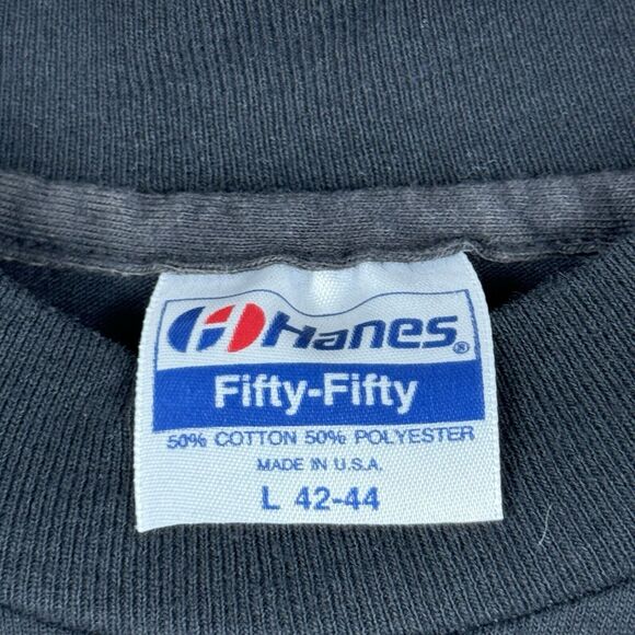 VINTAGE Howling Wolf Men Shirt Large Black Full Moon National Single Stitch - Picture 3 of 6